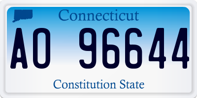 CT license plate AO96644