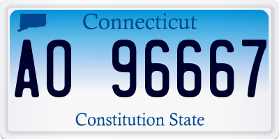CT license plate AO96667