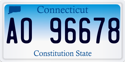 CT license plate AO96678