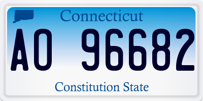 CT license plate AO96682