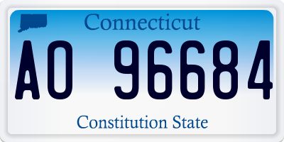 CT license plate AO96684