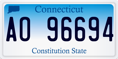 CT license plate AO96694