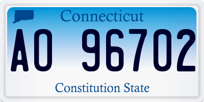 CT license plate AO96702