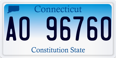 CT license plate AO96760