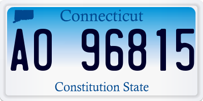 CT license plate AO96815