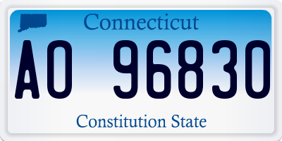 CT license plate AO96830