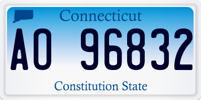 CT license plate AO96832
