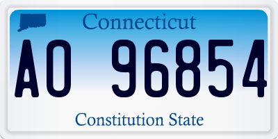 CT license plate AO96854
