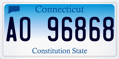 CT license plate AO96868