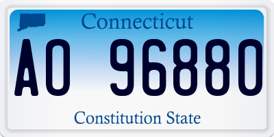 CT license plate AO96880