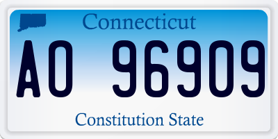 CT license plate AO96909