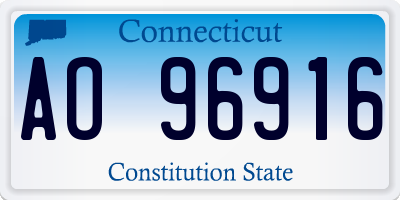 CT license plate AO96916