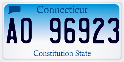 CT license plate AO96923