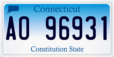 CT license plate AO96931