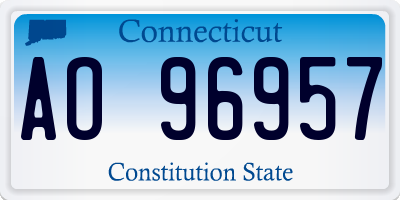 CT license plate AO96957