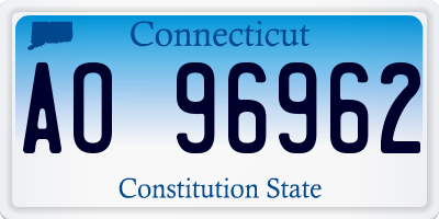 CT license plate AO96962