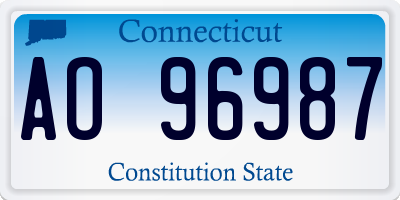 CT license plate AO96987