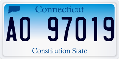 CT license plate AO97019