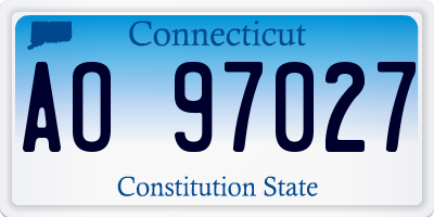 CT license plate AO97027