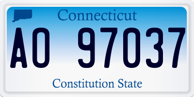 CT license plate AO97037