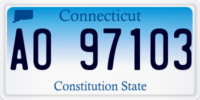 CT license plate AO97103