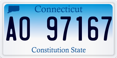 CT license plate AO97167