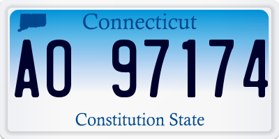 CT license plate AO97174