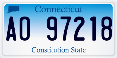 CT license plate AO97218