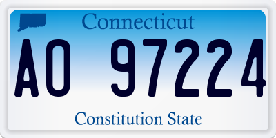 CT license plate AO97224