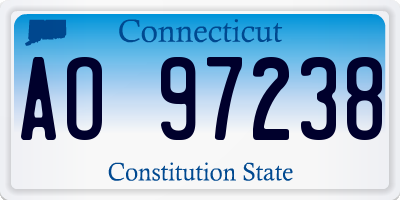 CT license plate AO97238