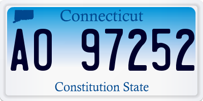 CT license plate AO97252