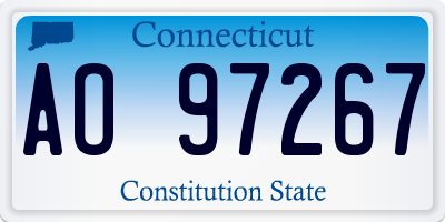 CT license plate AO97267