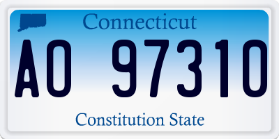 CT license plate AO97310
