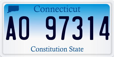 CT license plate AO97314