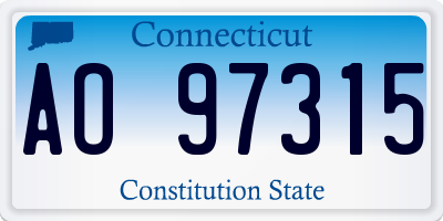 CT license plate AO97315
