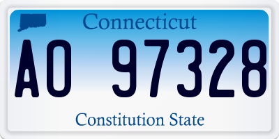 CT license plate AO97328
