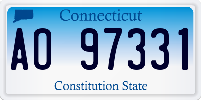 CT license plate AO97331