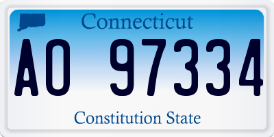 CT license plate AO97334