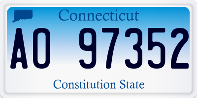 CT license plate AO97352