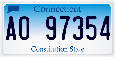 CT license plate AO97354