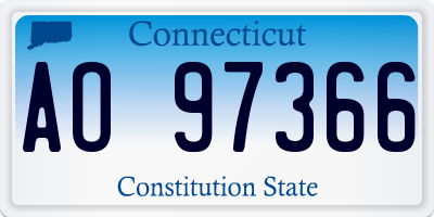 CT license plate AO97366