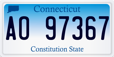 CT license plate AO97367