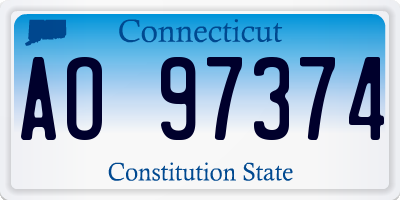 CT license plate AO97374