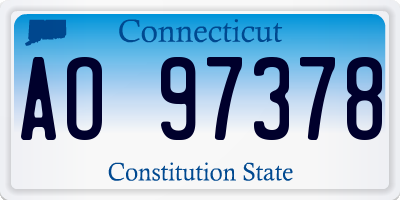 CT license plate AO97378