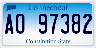 CT license plate AO97382