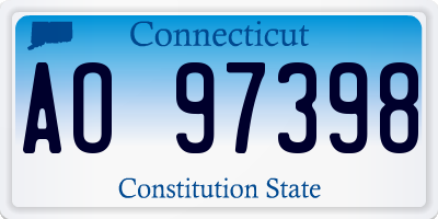 CT license plate AO97398