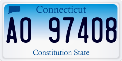 CT license plate AO97408