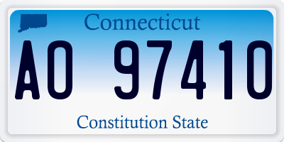 CT license plate AO97410