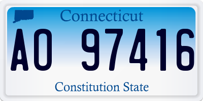 CT license plate AO97416