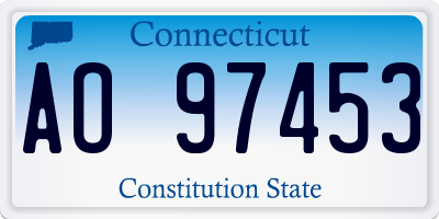 CT license plate AO97453